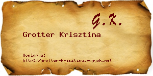 Grotter Krisztina névjegykártya